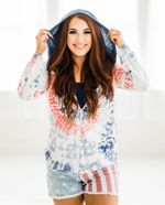 Load image into Gallery viewer, Americana Tie Dye Zip Up Hoodie
