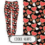 Load image into Gallery viewer, Cookie Hearts Valentine&#39;s Leggings
