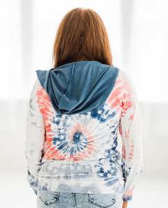 Americana Tie Dye Zip Up Hoodie