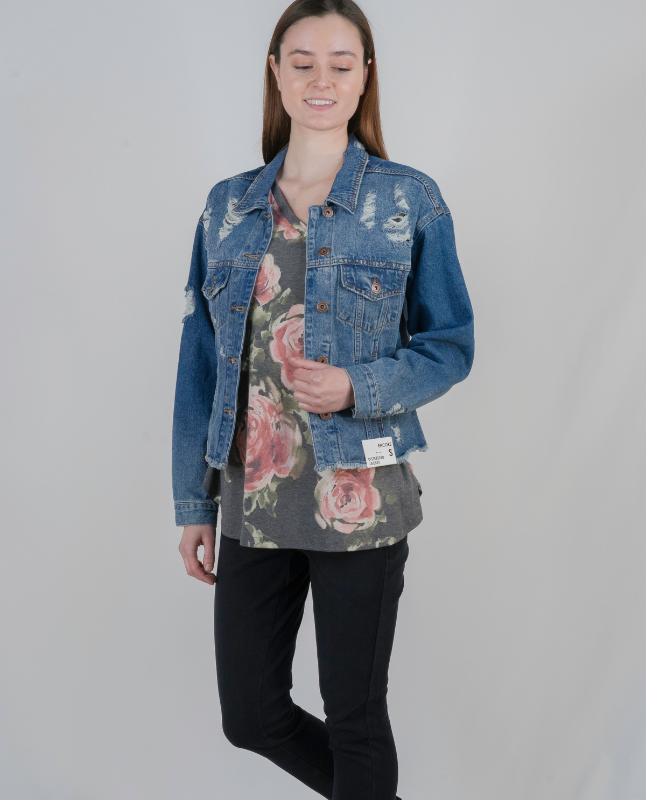 Favorite Distressed Denim Jacket