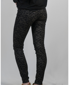 High Rise Reptile Print Skinny Jean