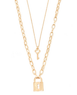 Load image into Gallery viewer, Lock &amp; Key Layered Necklace
