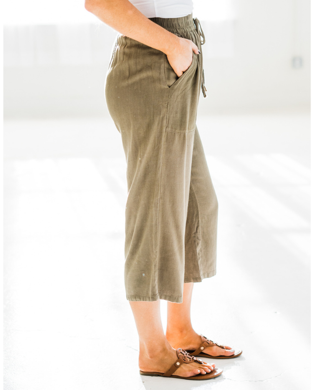 Hepburn Linen Cropped Pants