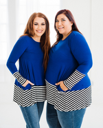 Load image into Gallery viewer, Long Sleeve Stripe &amp; Solid Contrast Top
