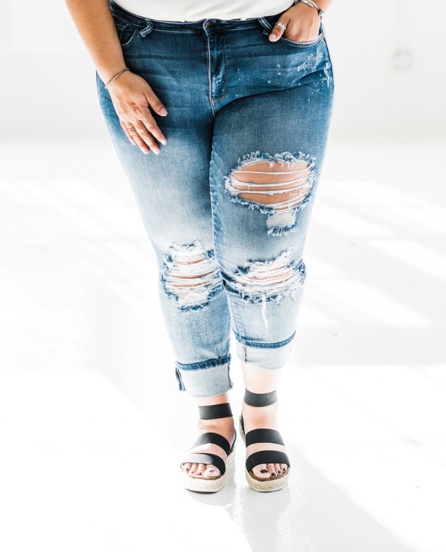 Destroyed Judy Blue Boyfriend Jeans