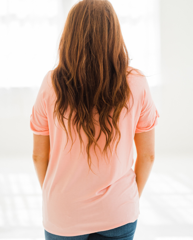 Easy Breezy Boyfriend Tee in Coral