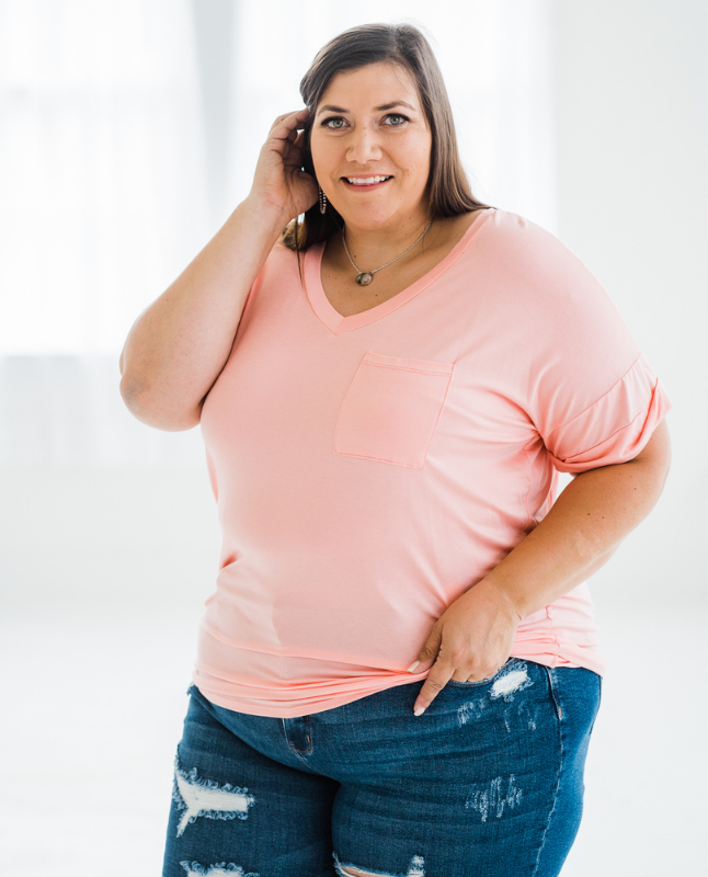 Easy Breezy Boyfriend Tee in Coral