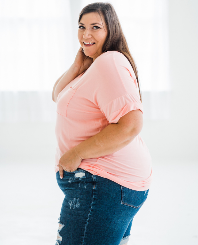 Easy Breezy Boyfriend Tee in Coral