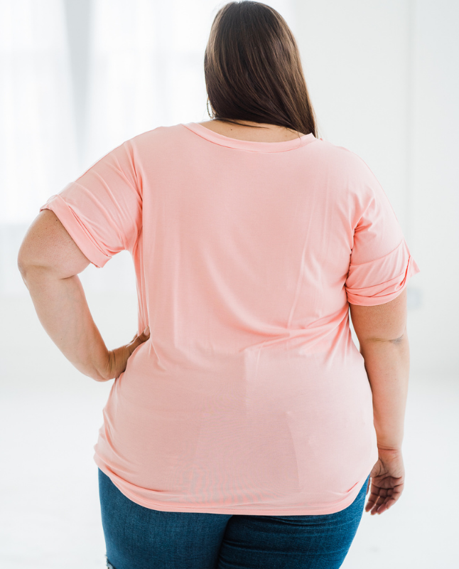 Easy Breezy Boyfriend Tee in Coral