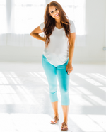 Load image into Gallery viewer, Quintessential Spring Jeggings in Turquoise
