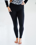 Load image into Gallery viewer, Full Length Wide Waistband Yoga Leggings - Black
