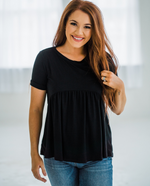 Load image into Gallery viewer, Just Like This Baby Doll Tee - Black
