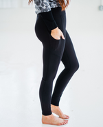 Load image into Gallery viewer, Full Length Wide Waistband Yoga Leggings - Black
