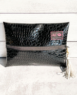 Load image into Gallery viewer, Midnight Gator Makeup Junkie Bag - Medium
