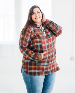 Brushed Flannel Hoodie Tunic