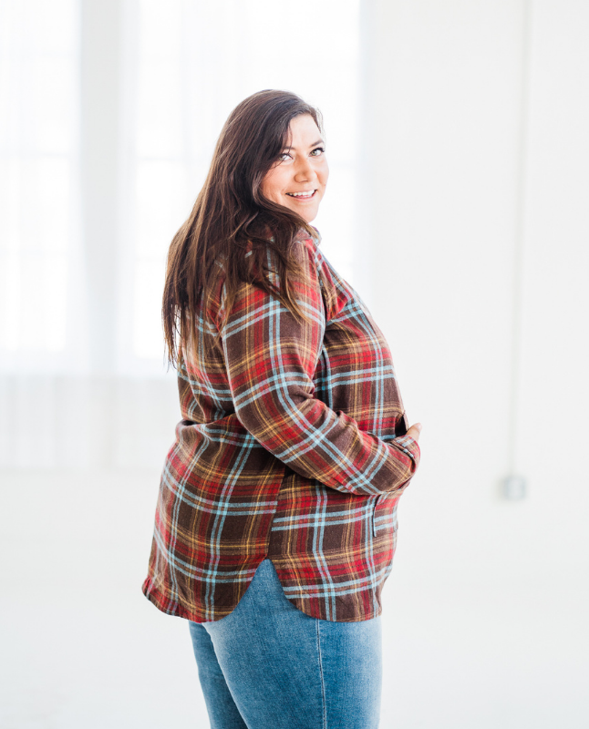 Brushed Flannel Hoodie Tunic