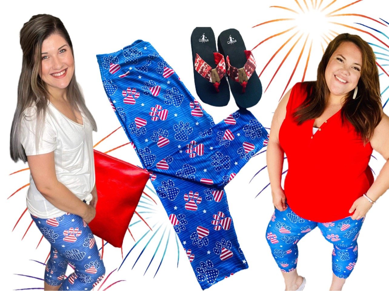 Patriotic Paws Capri Leggings