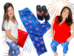 Load image into Gallery viewer, Patriotic Paws Capri Leggings
