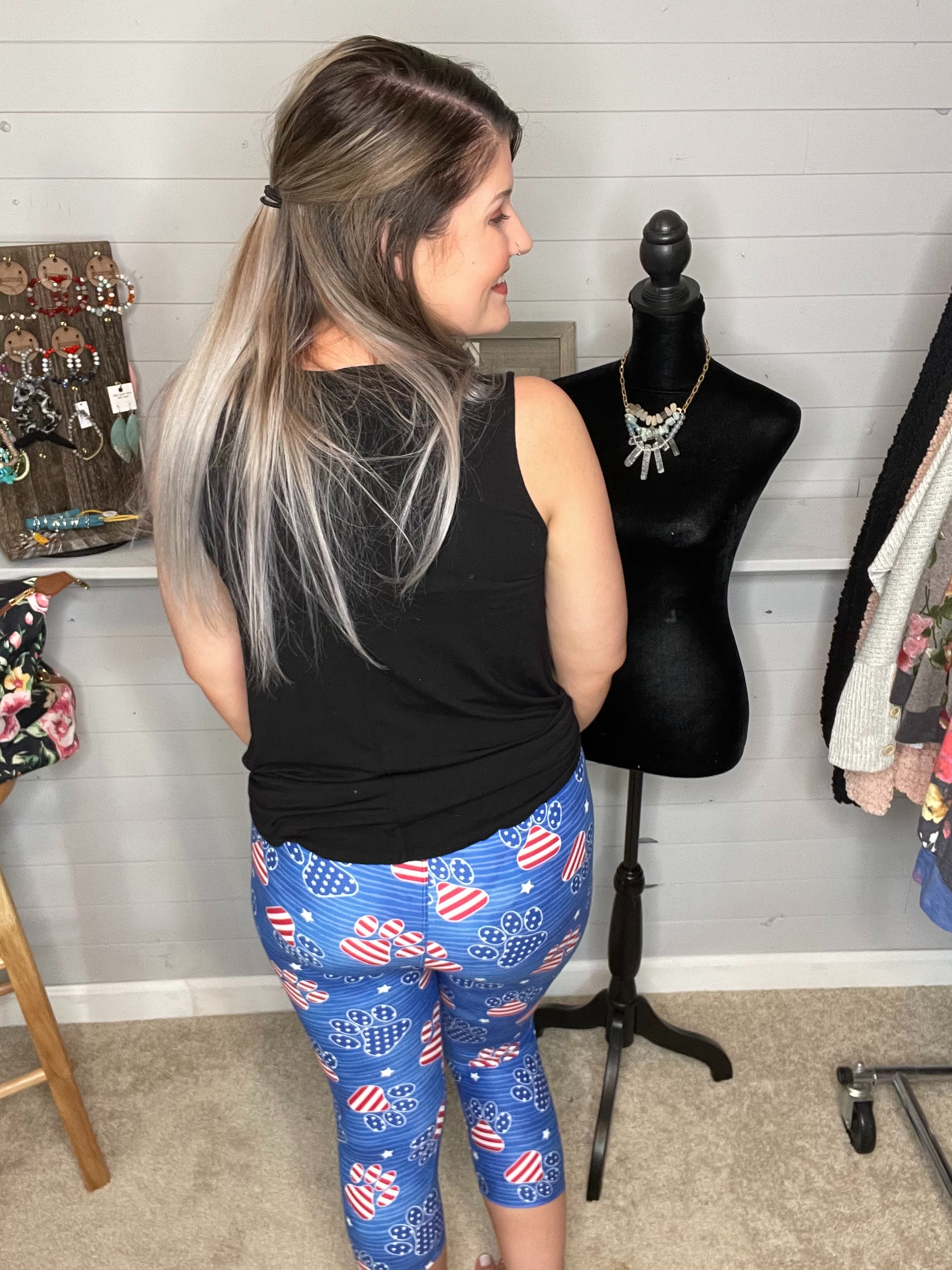 Patriotic Paws Capri Leggings